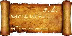 Agárdi Lívia névjegykártya