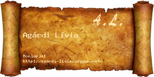 Agárdi Lívia névjegykártya